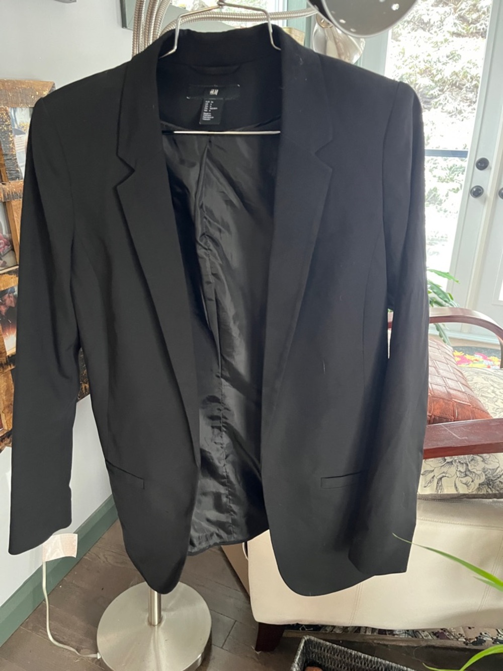 H&M Black Men's Blazer - Sleek Open Front Sport Coat
